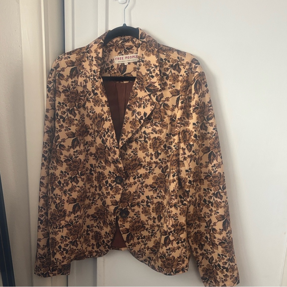 Free People Cali Box Floral Brown Blazer - Picture 5 of 5